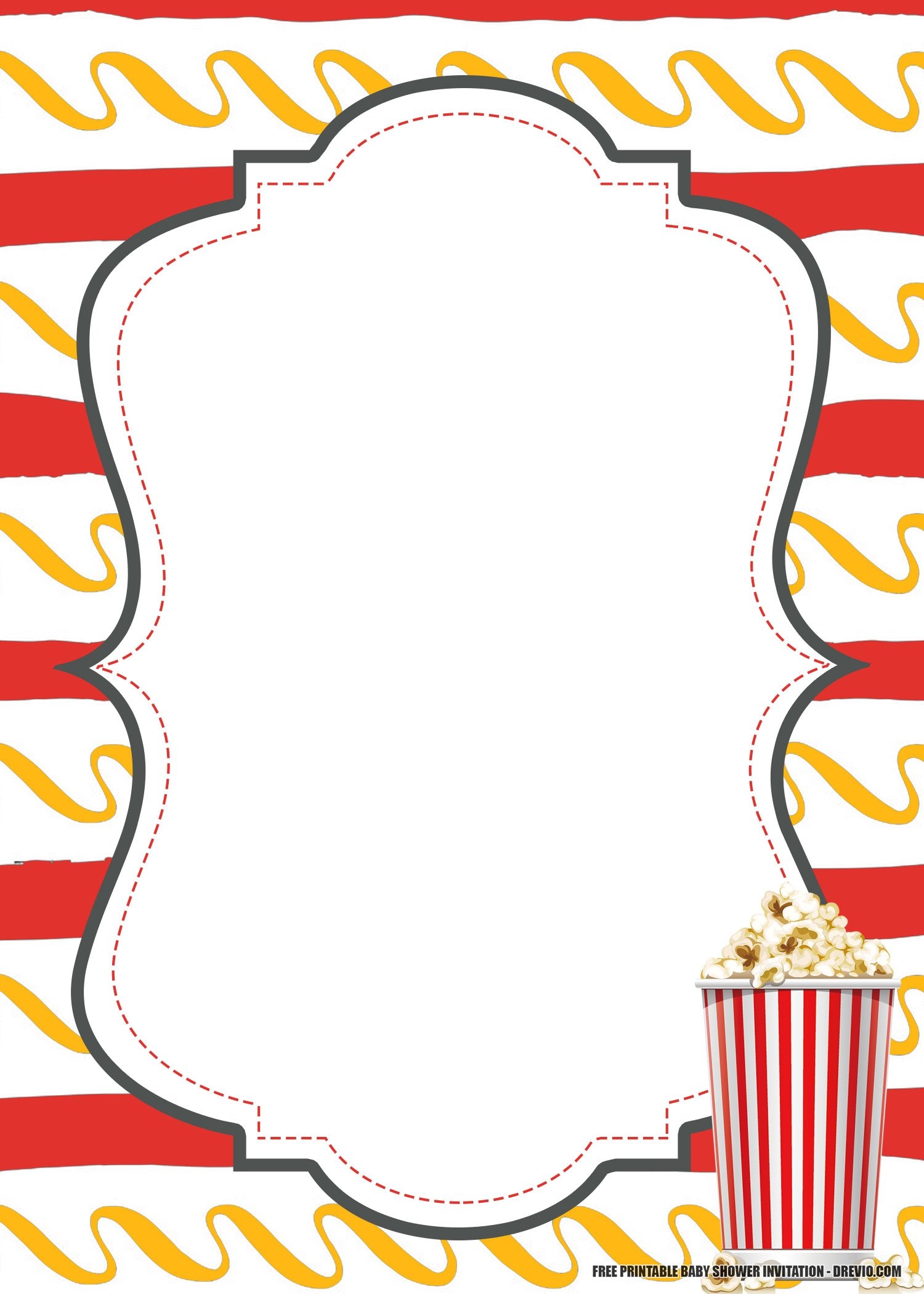 FREE PRINTABLE Popcorn Birthday Invitation Template Download