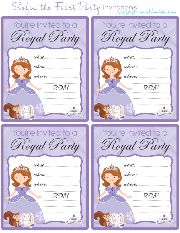 Free Printable Princess Sofia Invitation