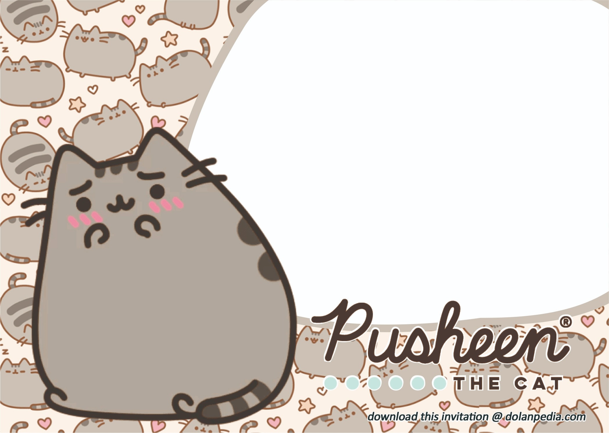 pusheen invitation template