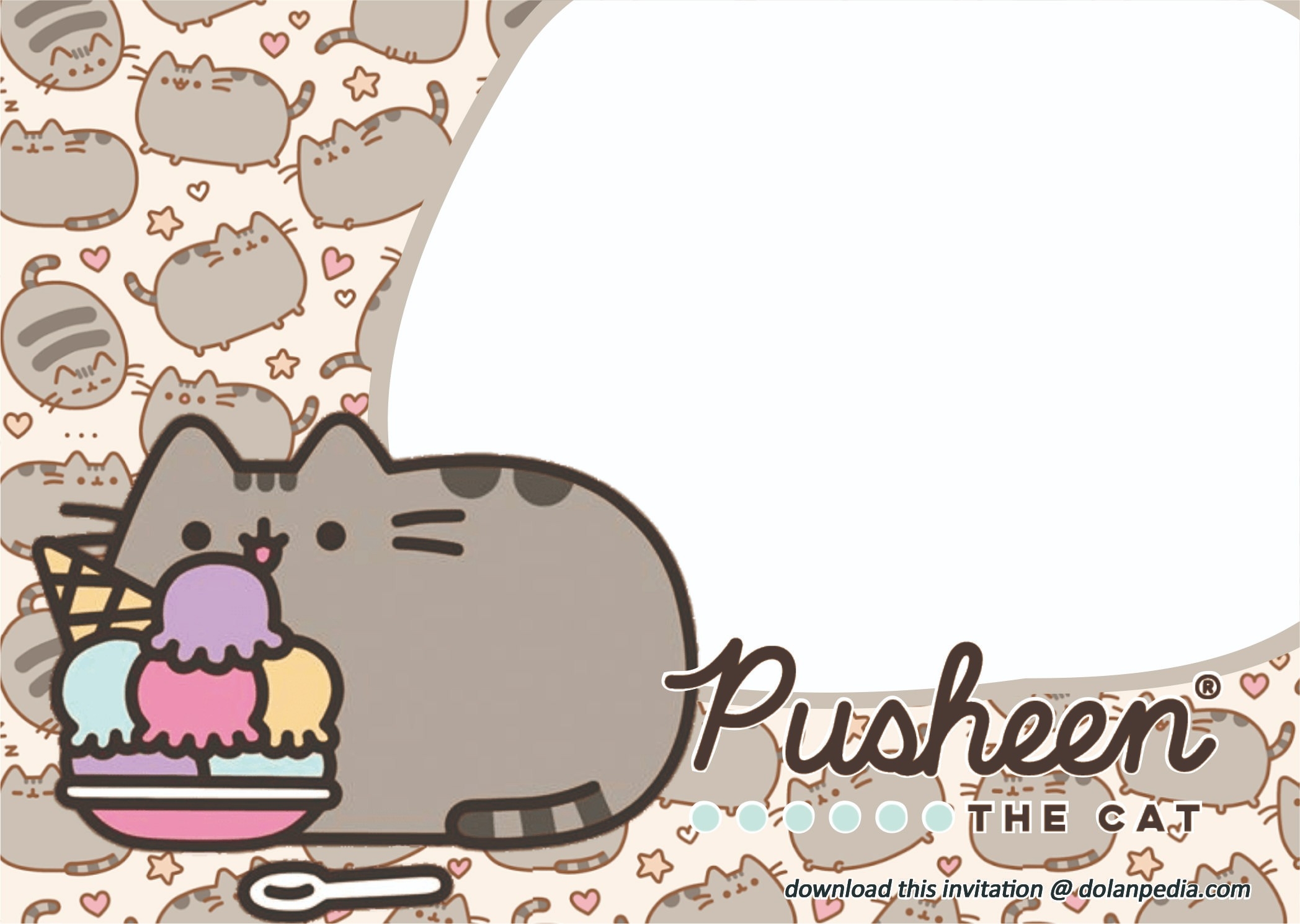 Free Printable Pusheen Invitation Template Dolanpedia