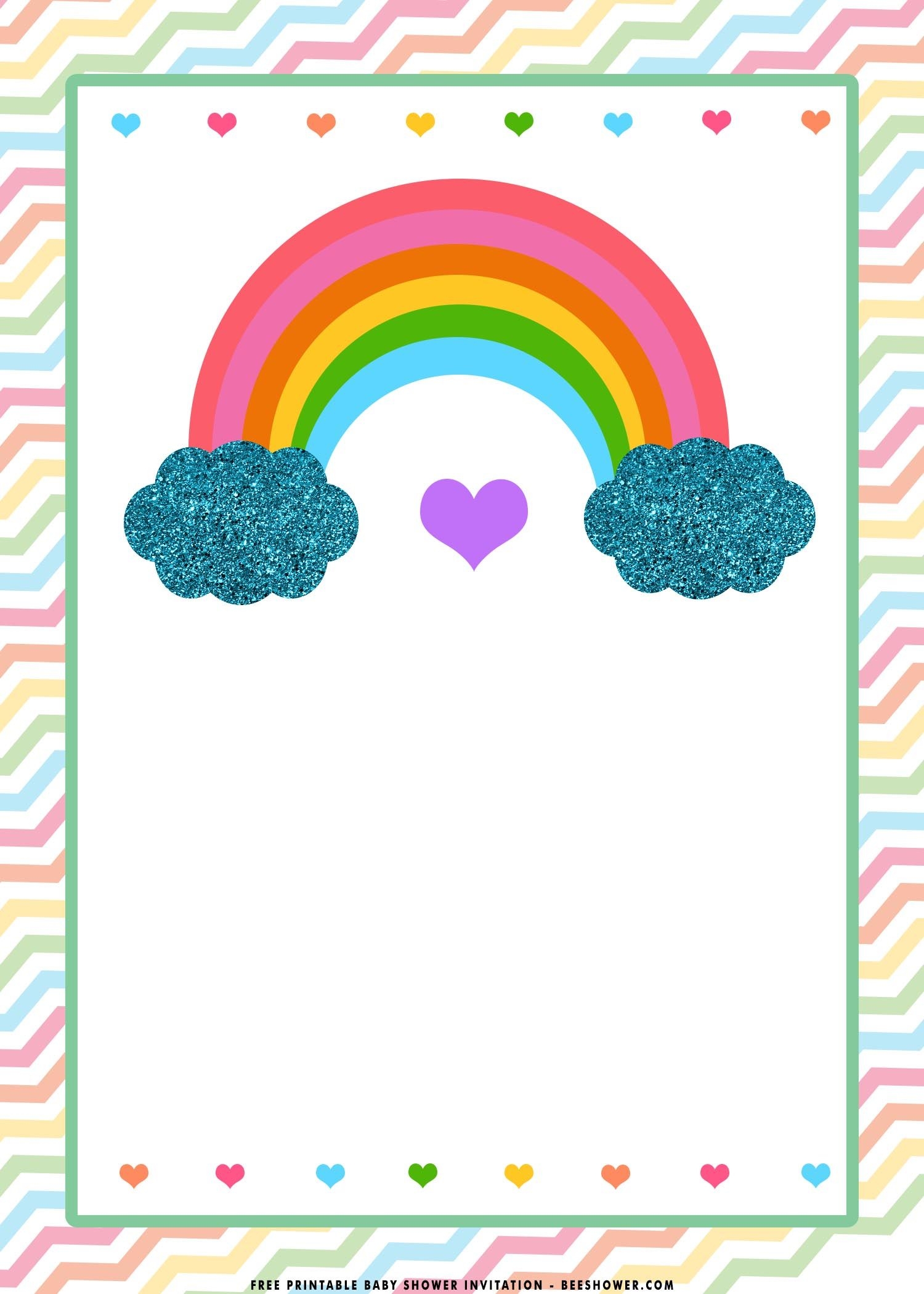 rainbow invitations templates free