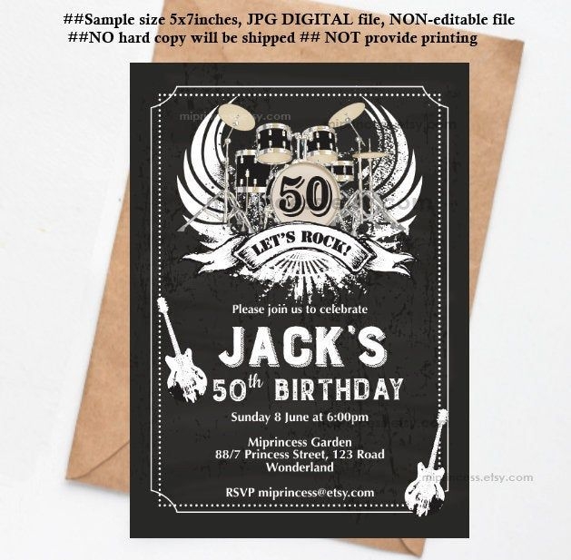 rock and roll invitation templates