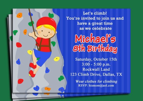 rock climbing invitations templates free