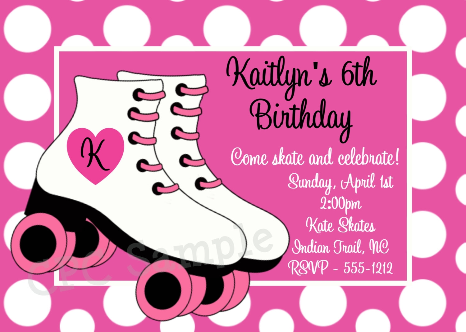 roller skating birthday party invitations template free