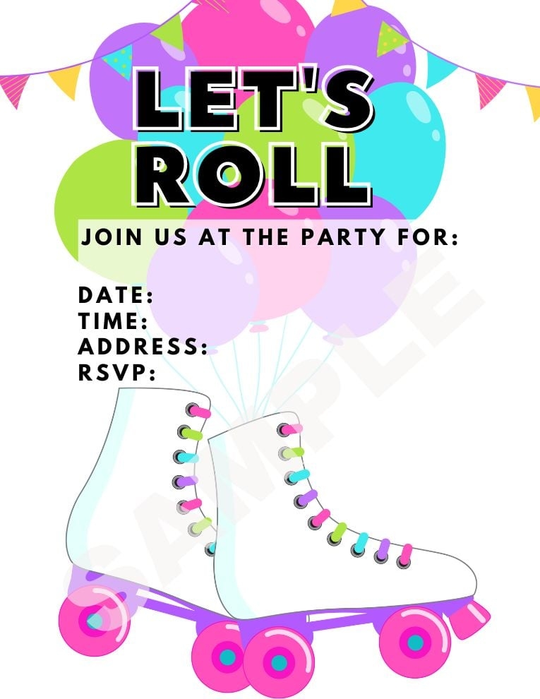 roller skating party invitations template
