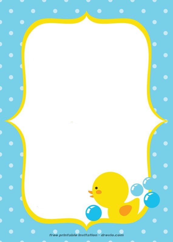 FREE Printable Rubber Duck Invitation Template DREVIO