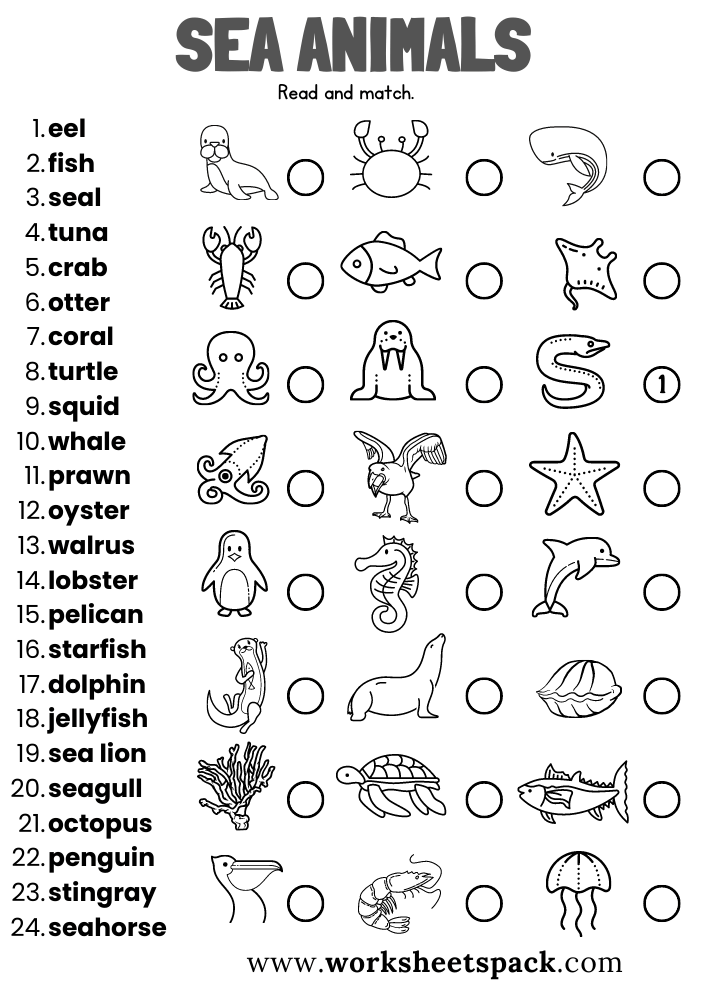 Free Printable Sea Animals Worksheets Artofit