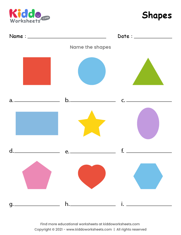 Free Printable Shapes Worksheet Kiddoworksheets