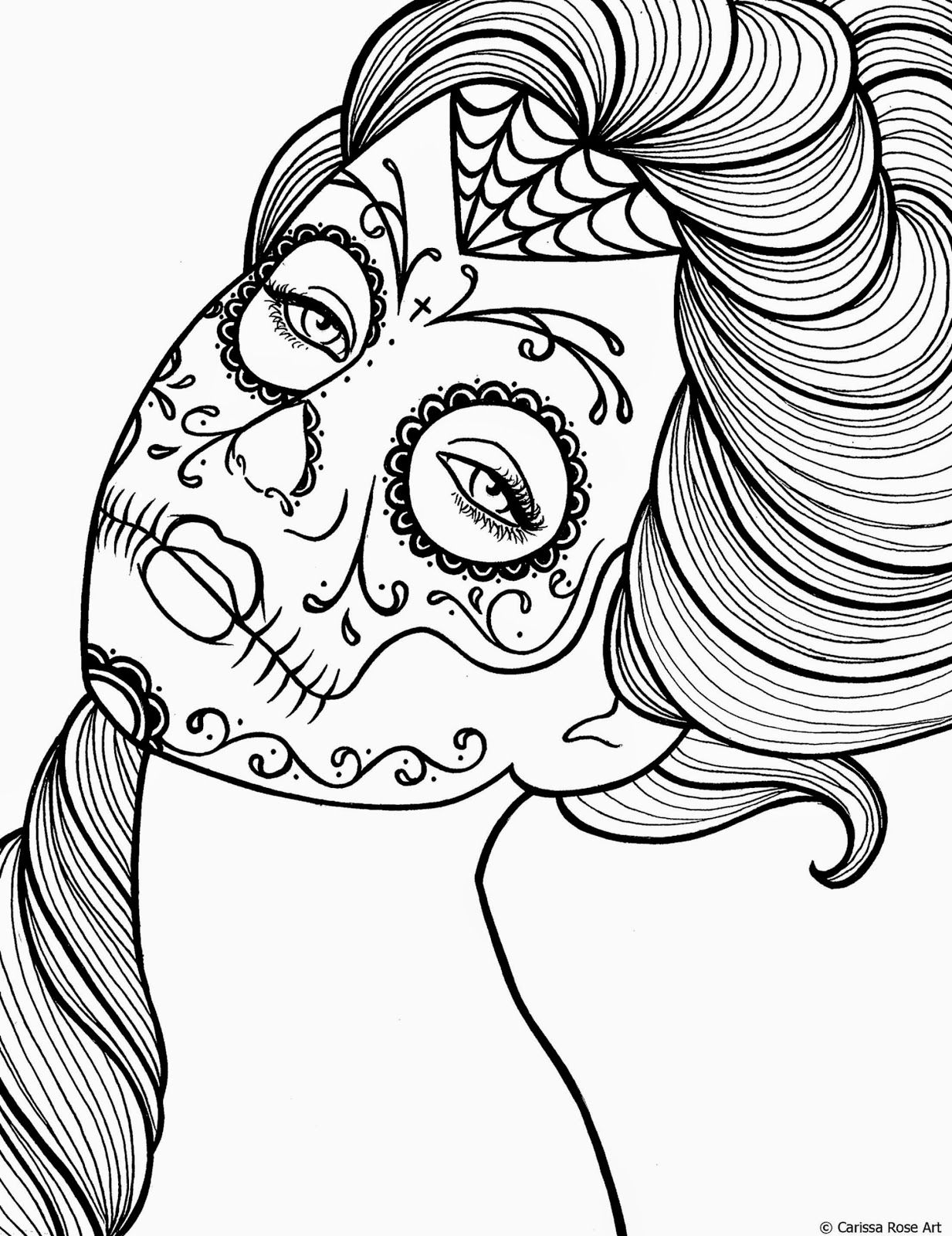Free Printable Skull Coloring Pages Coloring Home