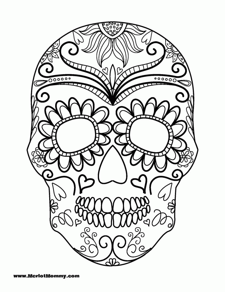 Free Printable Skull Coloring Pages Coloring Home