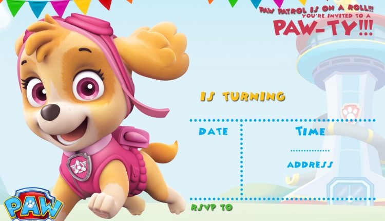 FREE Printable Skye Paw Patrol Invitation Template FREE Invitation