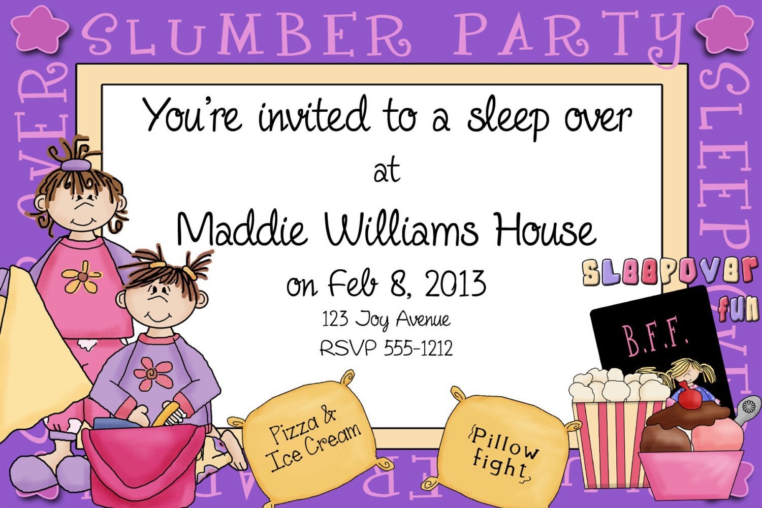 Free Printable Sleepover Invitations