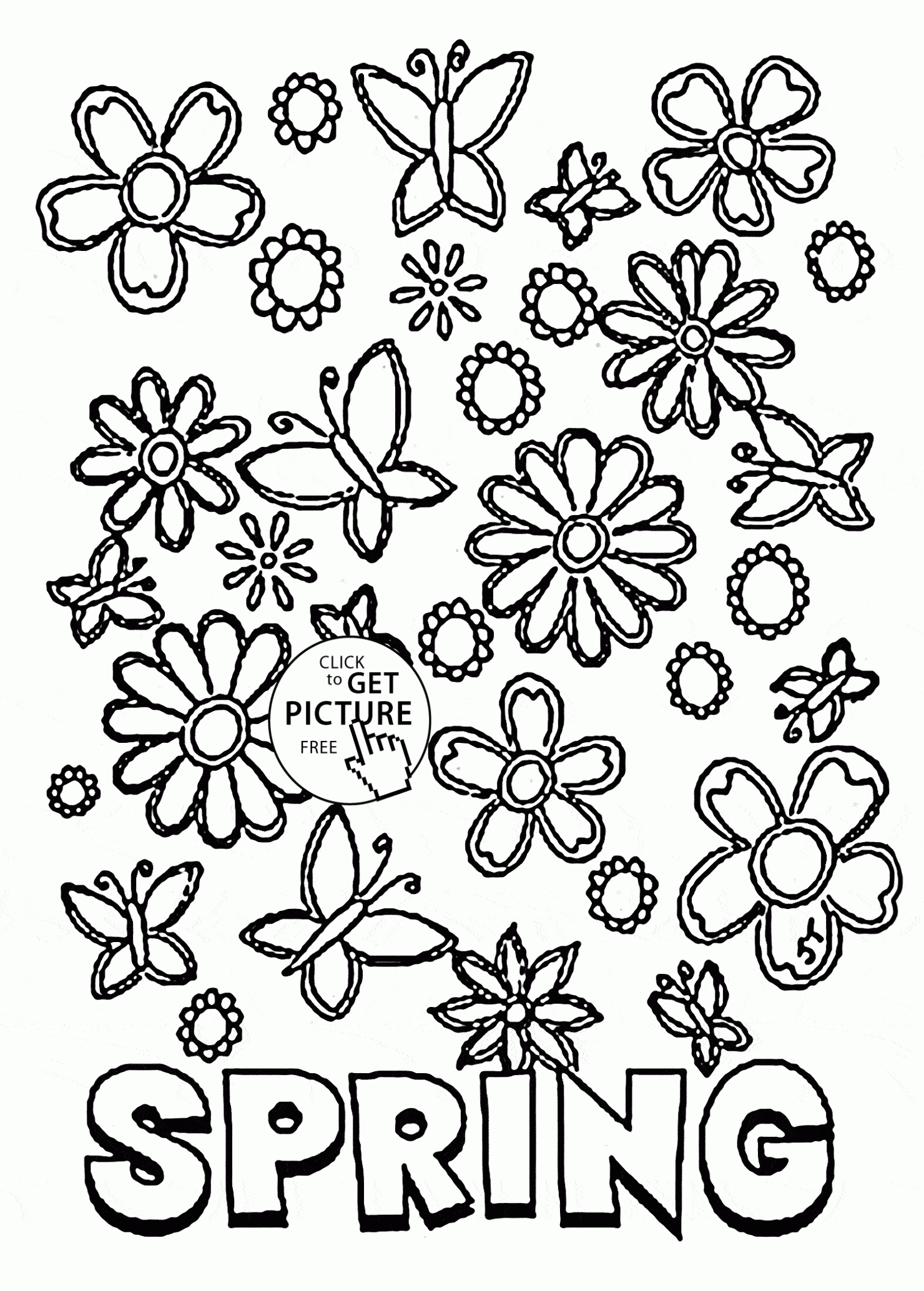 spring coloring page free