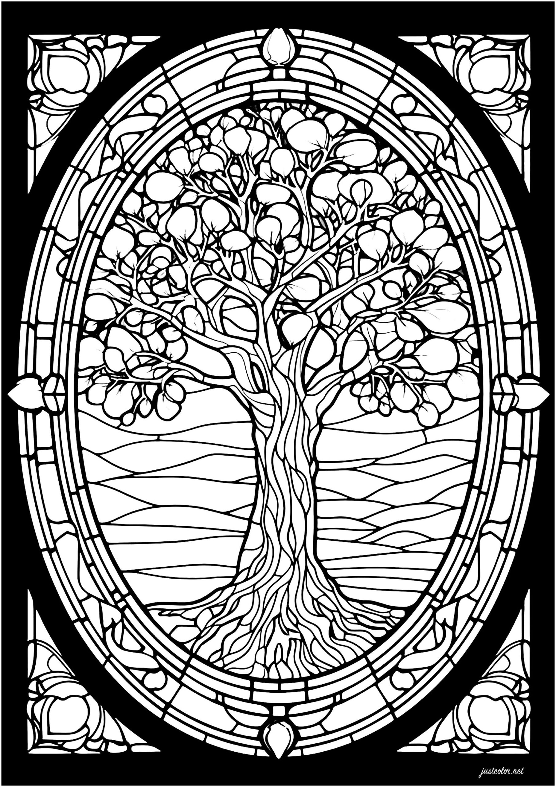 stained glass coloring pages free printables