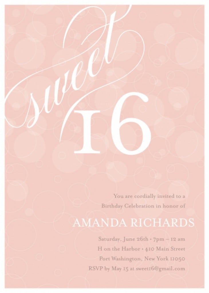 Free Printable Sweet 16 Invitation Templates
