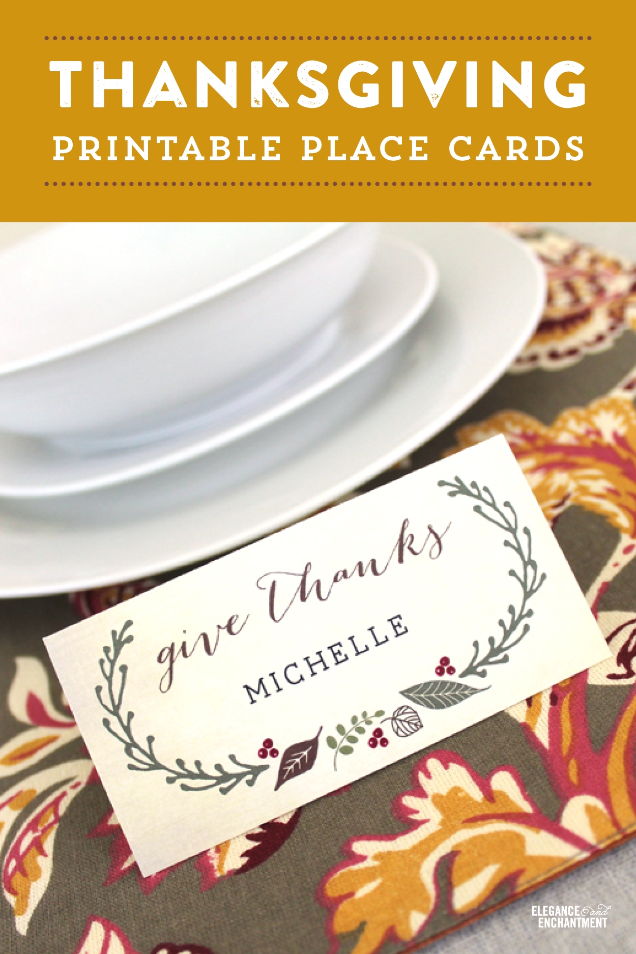 Free Printable Thanksgiving Place Cards