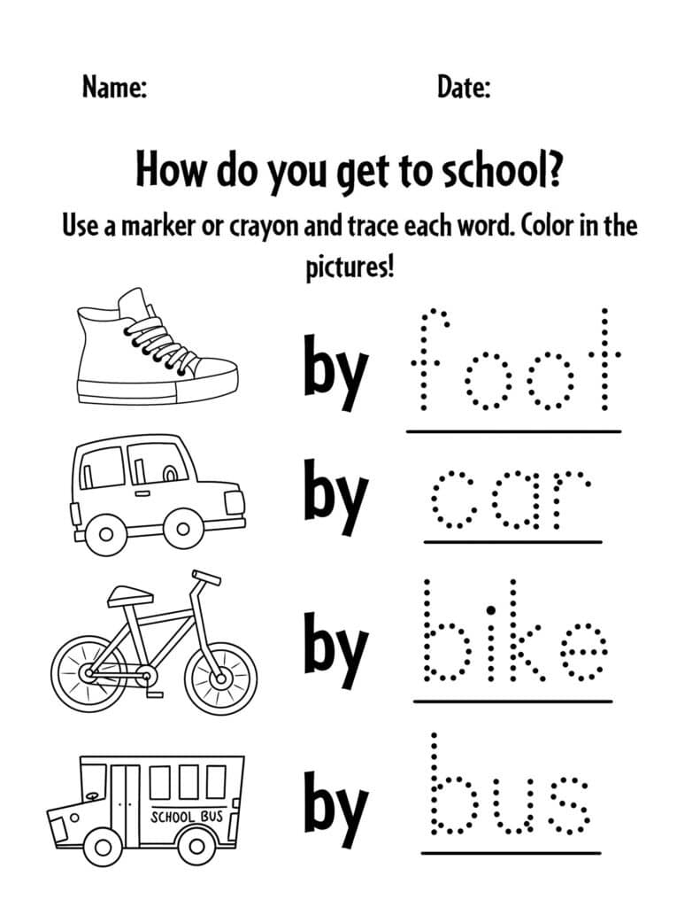 Free Printable Transportation Worksheets Worksheets Library