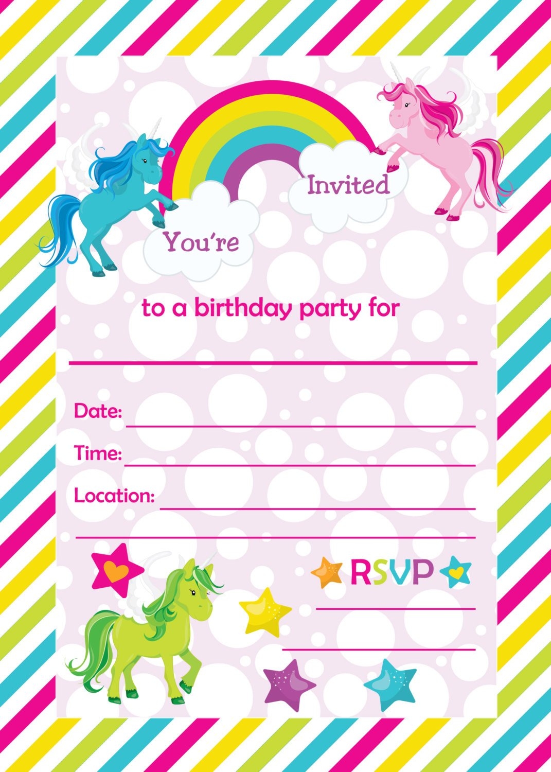 printable unicorn invitation template