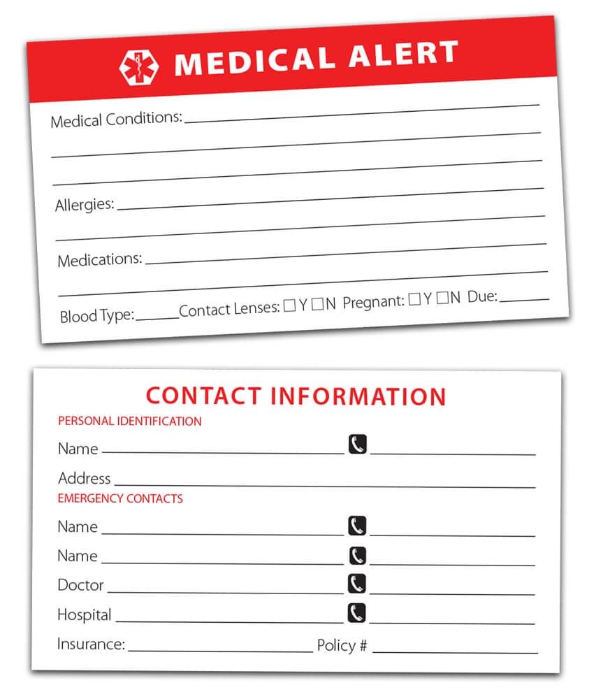 Free Printable Wallet Size Medical Information Card Printable Form 2024