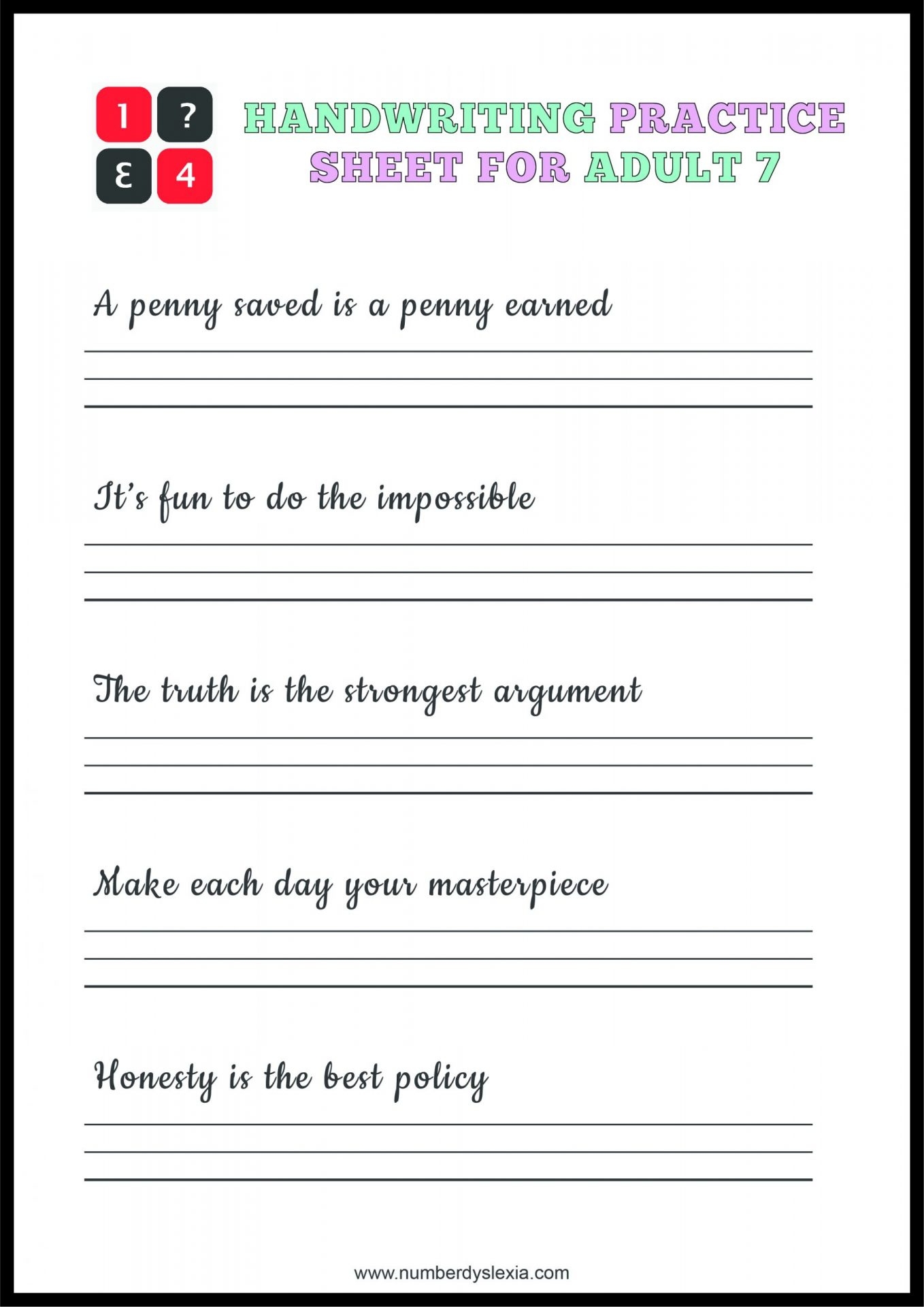 worksheets adults