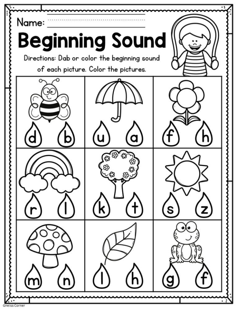 spring activities for kindergarten worksheets