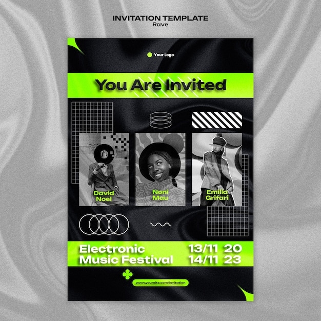 rave invitation template