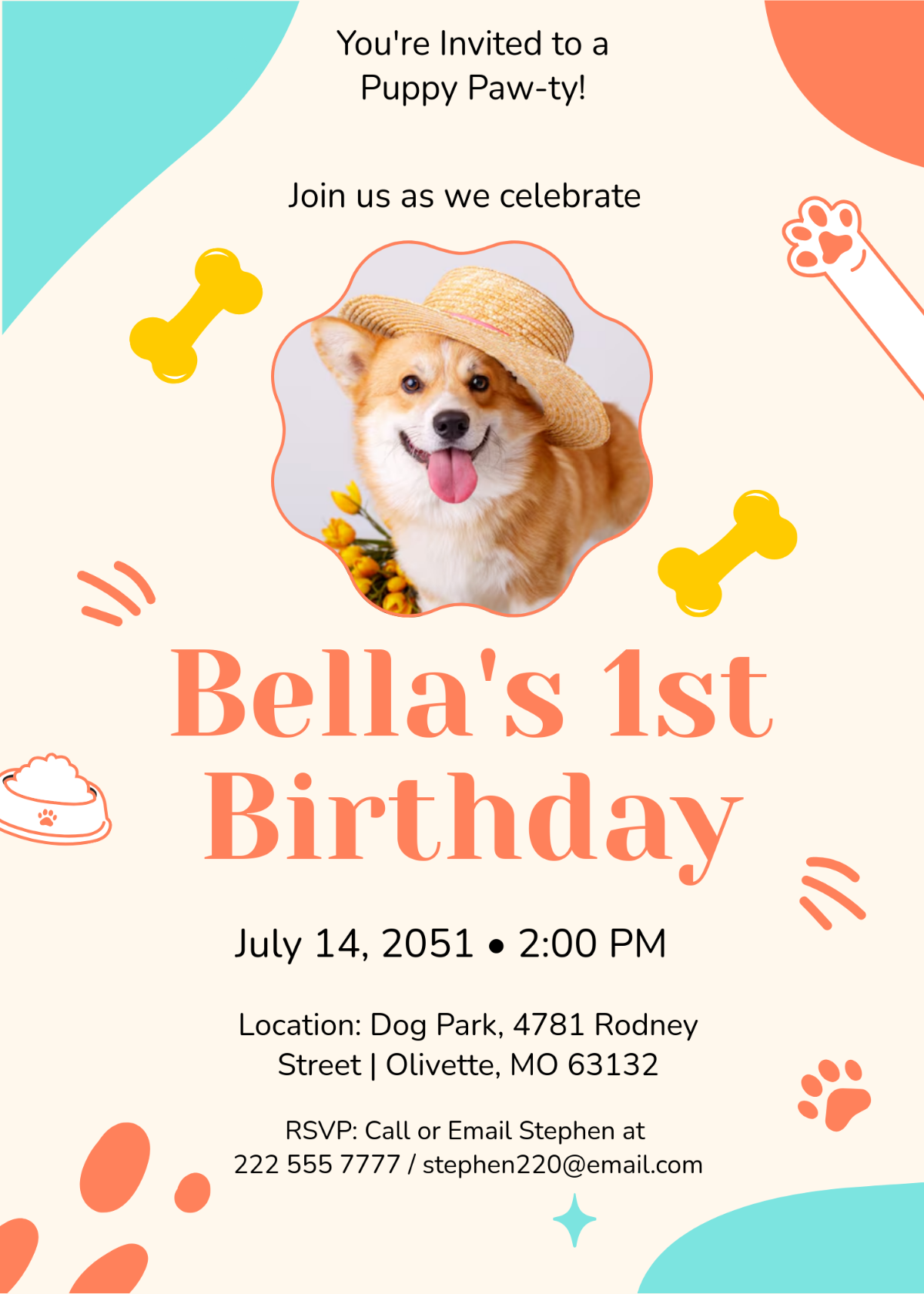 Free Puppy Dog Birthday Invitation Template To Edit Online