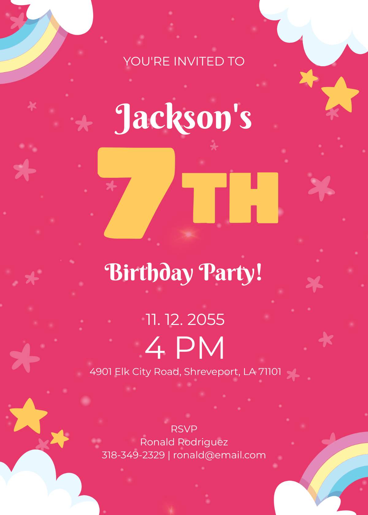 pastel rainbow invitation template