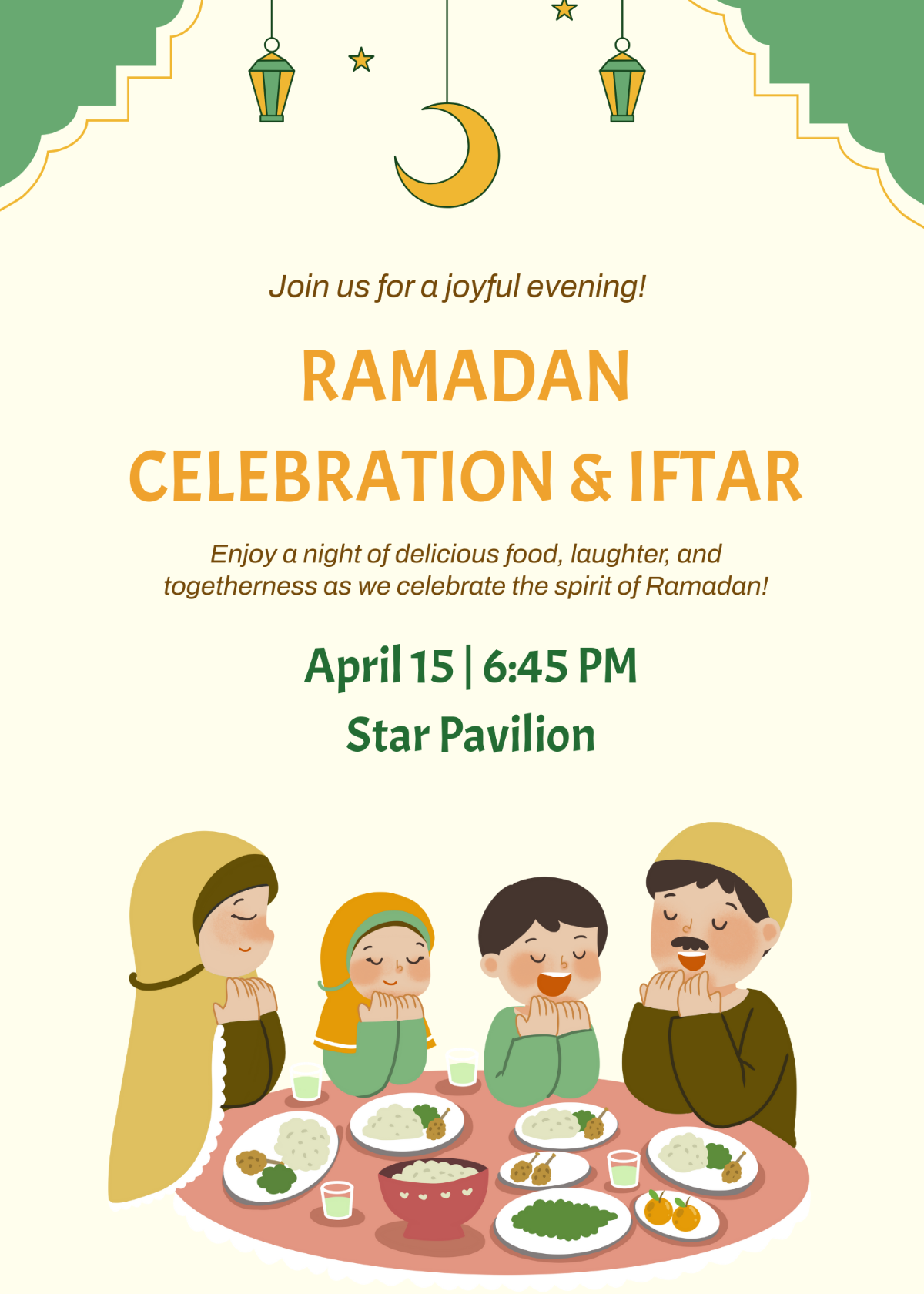 Free Ramadan Invitation Card Template To Edit Online