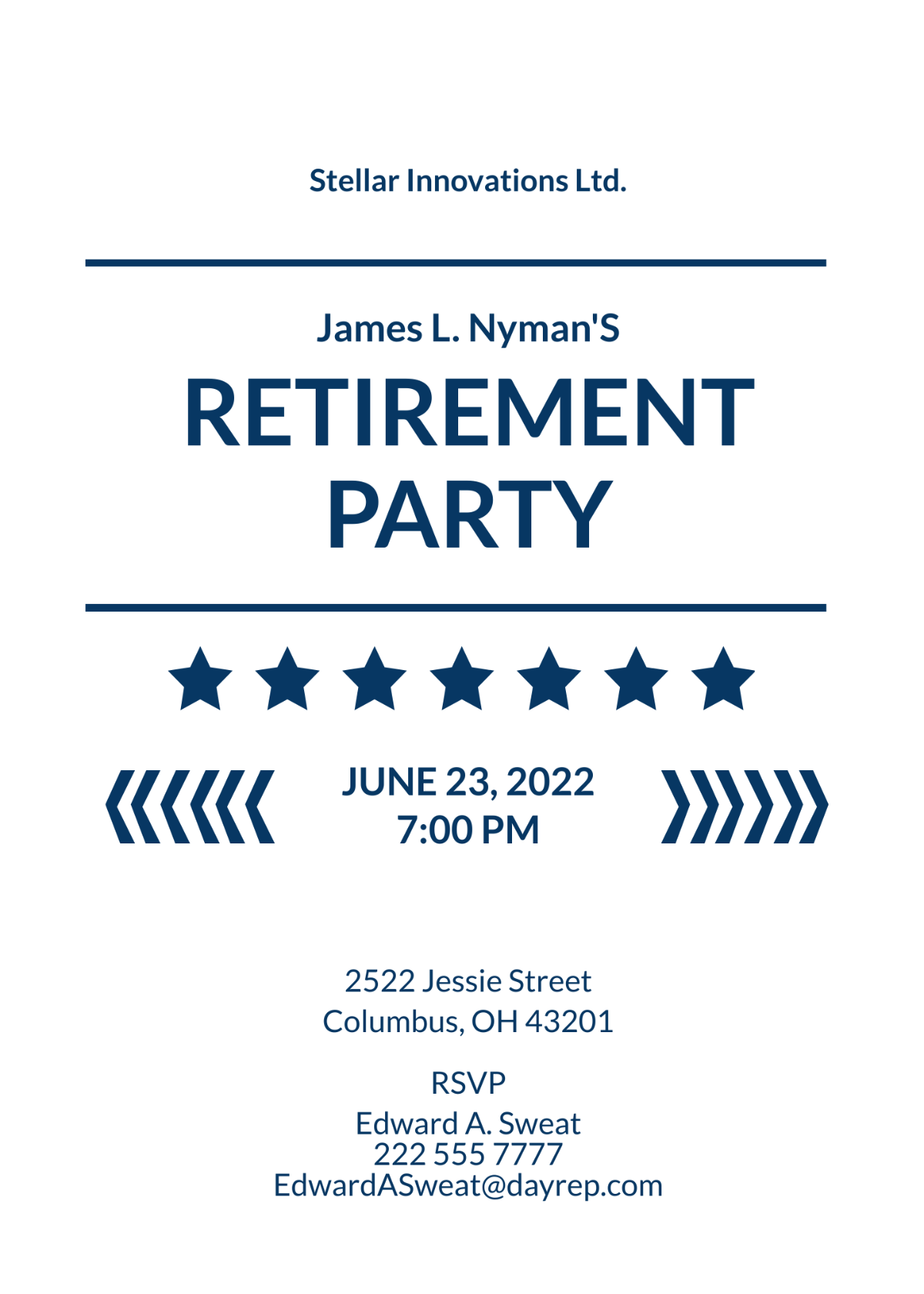 retirement dinner invitation template