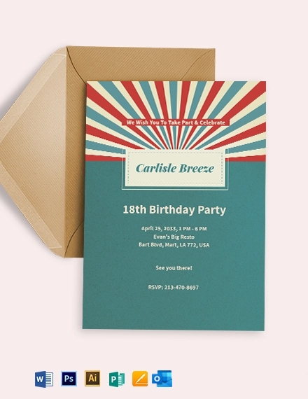 retro christmas invitation template