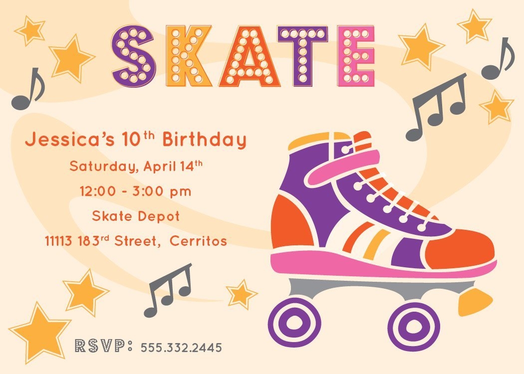 roller skate invitation template free