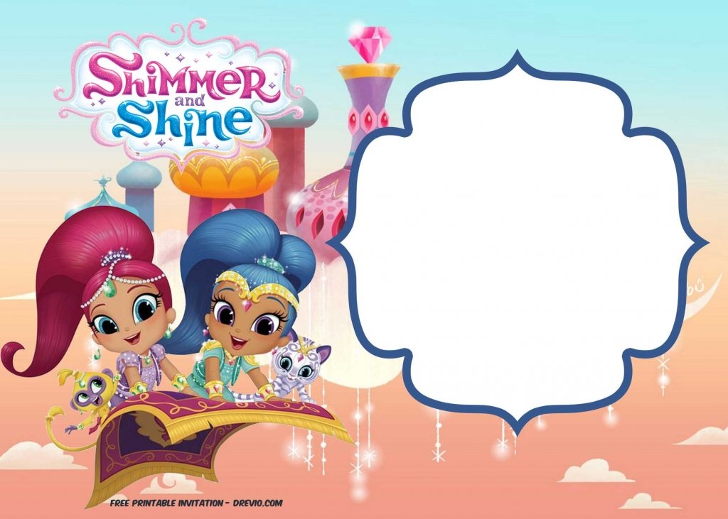 shimmer and shine invitation template free
