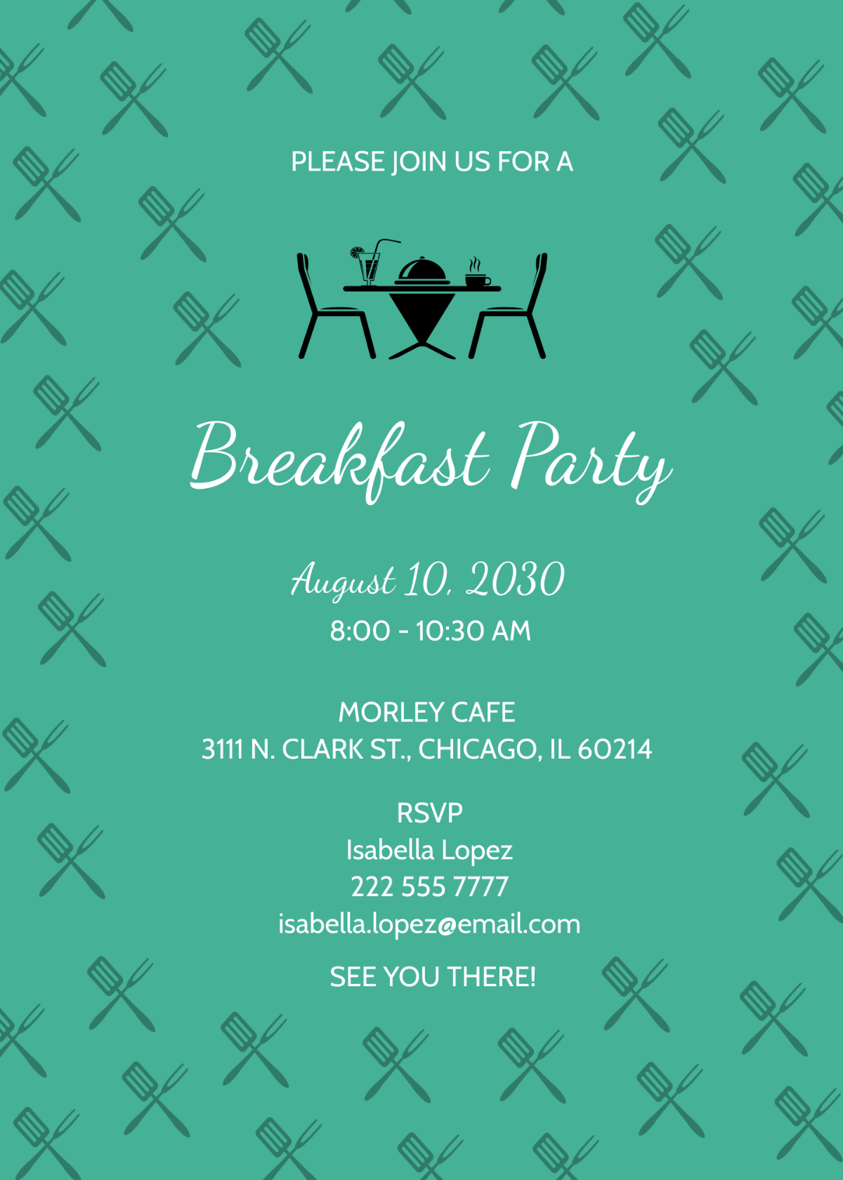 Free Simple Breakfast Party Invitation Template To Edit Online
