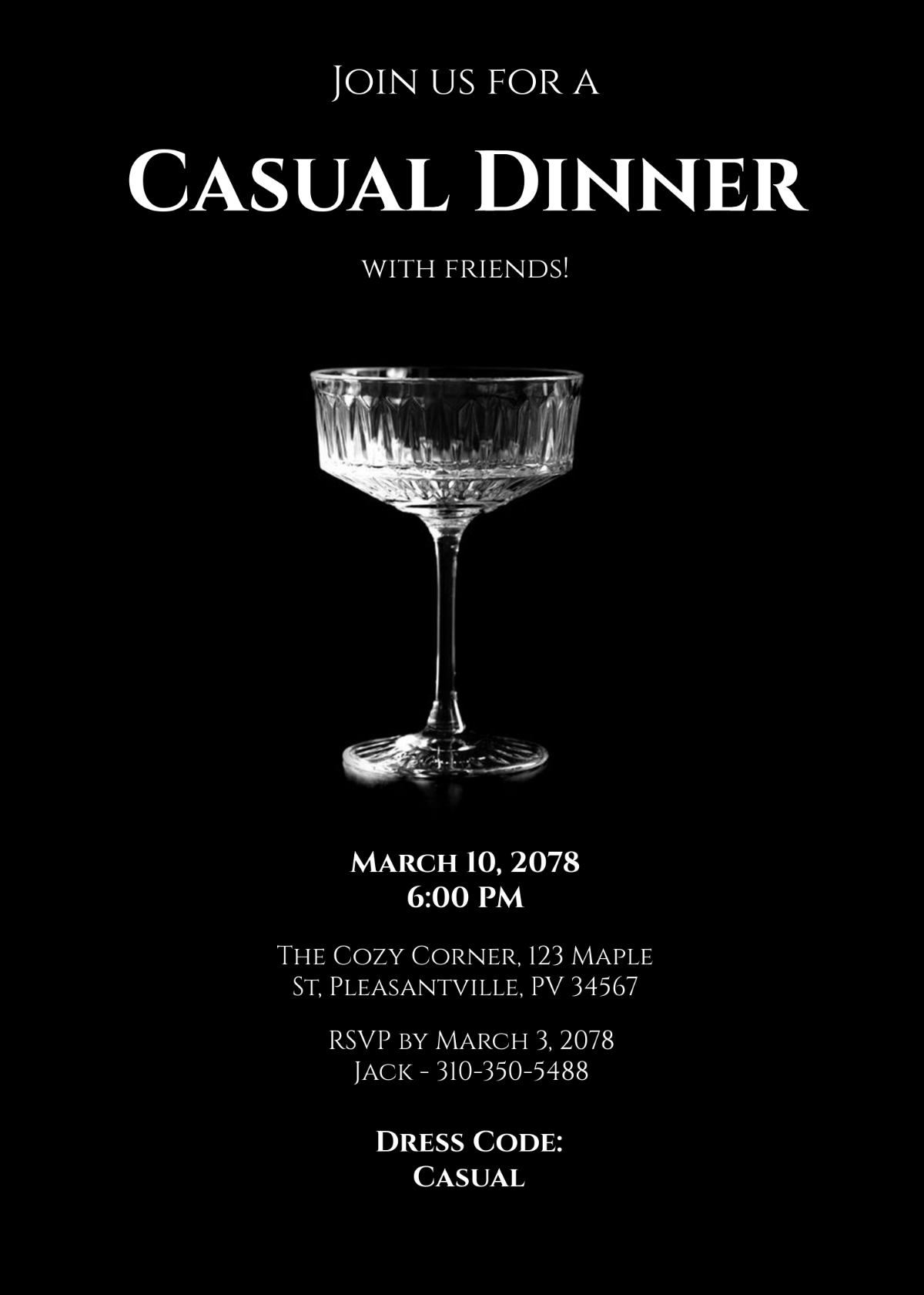 Free Simple Dinner Invitation Template To Edit Online