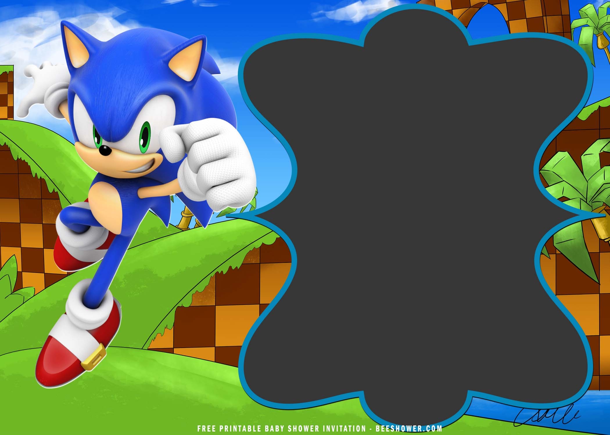 sonic the hedgehog invitation template free