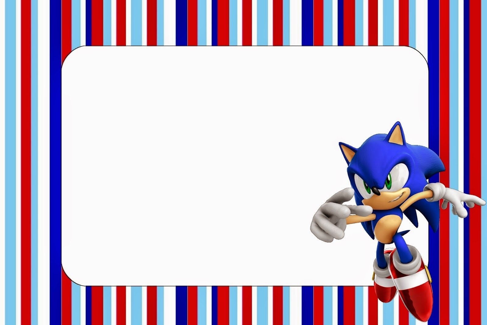 Free Sonic The Hedgehog Invitation Template