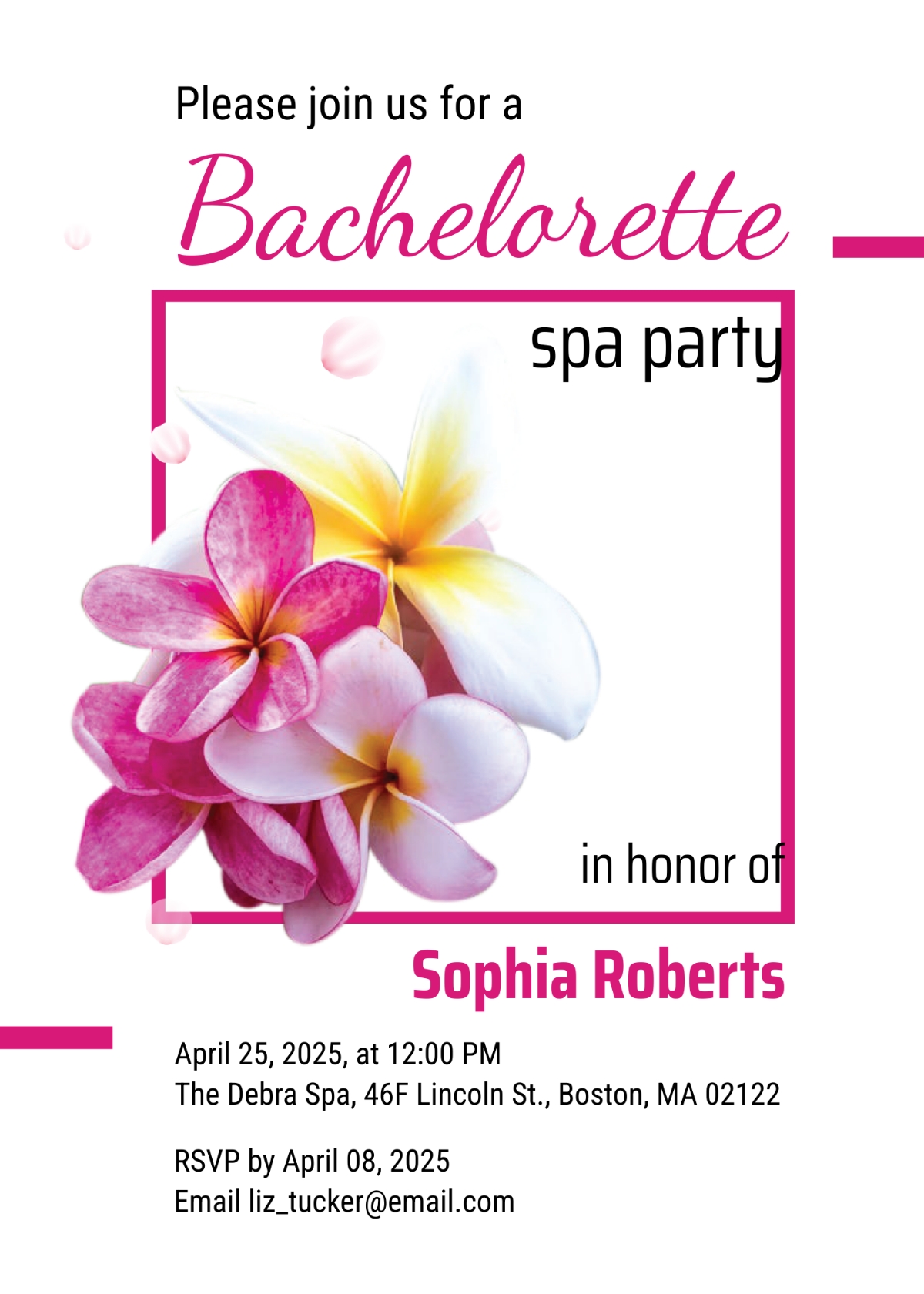 spa birthday party invitation template