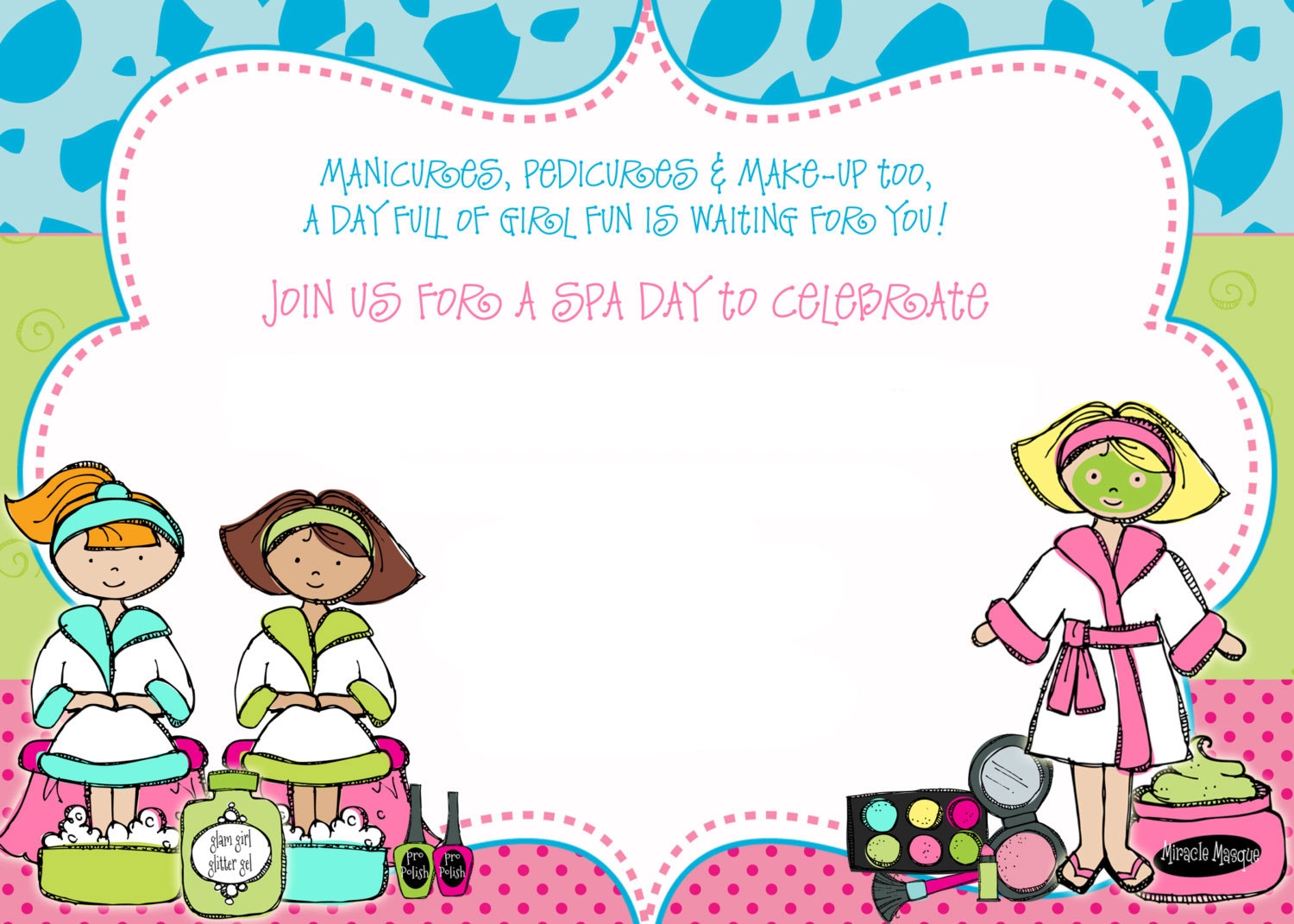 Free Spa Party Birthday Invitation Template Dolanpedia