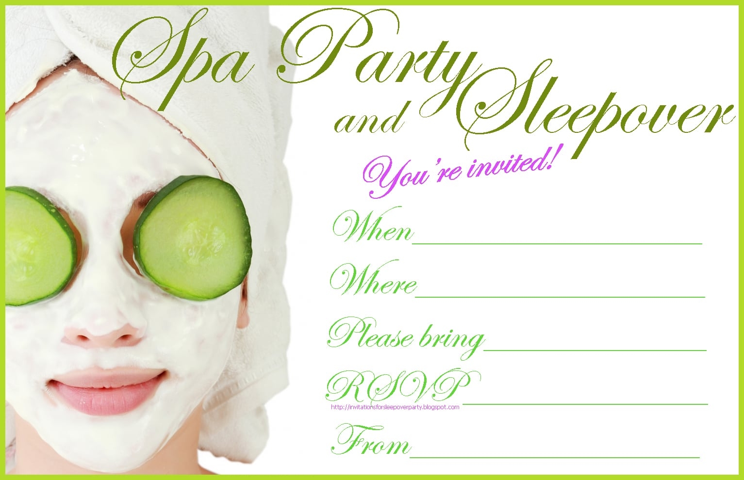 spa day invitation template free