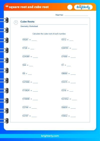 FREE Square Roots And Cube Roots Worksheets PDFs Brighterly 