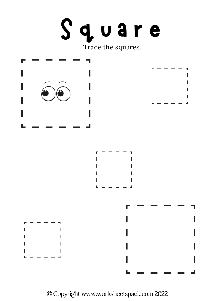 Free Square Tracing Worksheets Pack