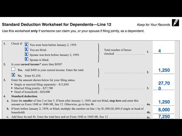 Free Standard Deduction Worksheet For Dependents 2013 Download Free 