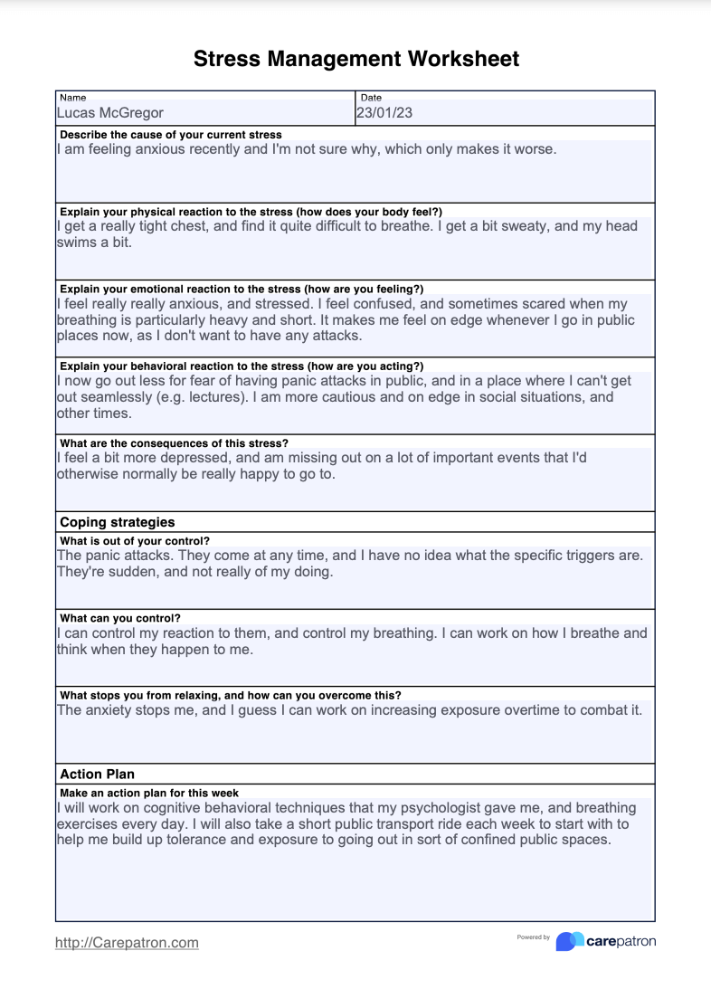 Free Stress Management Worksheets By StoryboardThat Worksheets Library