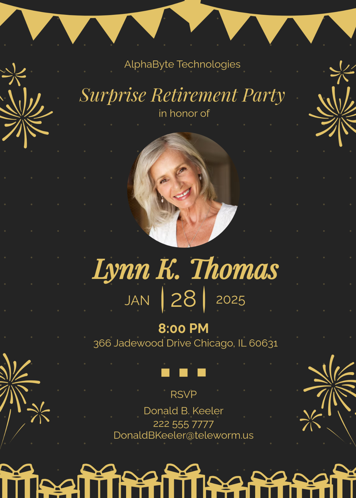 Free Surprise Retirement Party Invitation Template To Edit Online