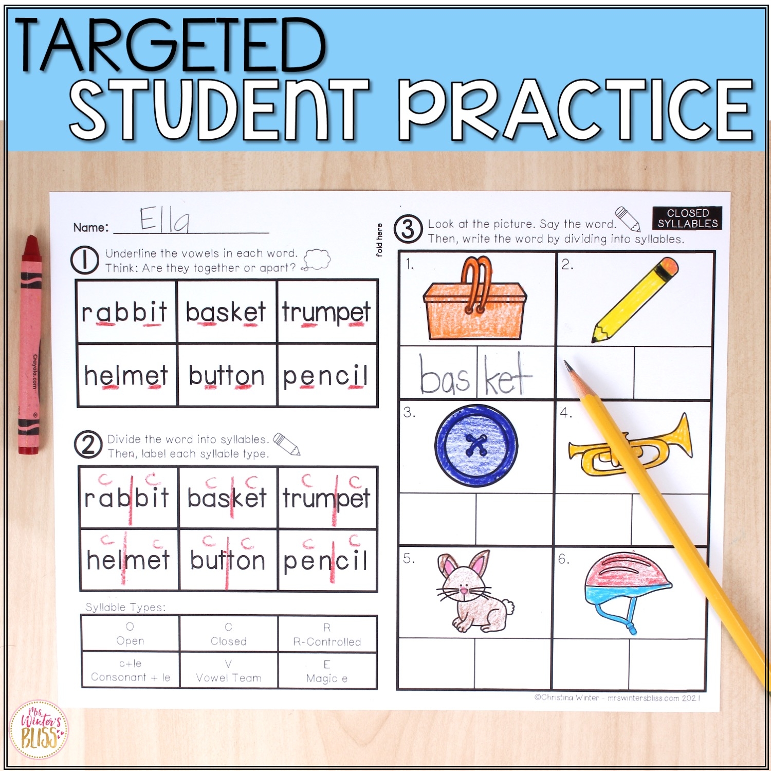 syllable division worksheets