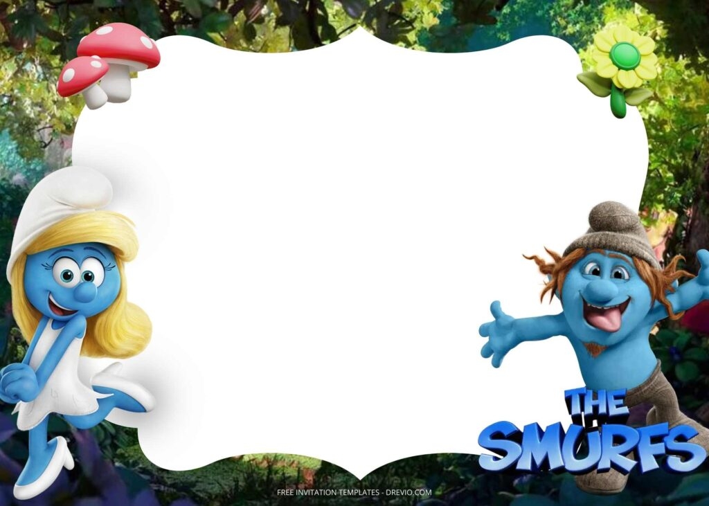 smurfs birthday invitation templates