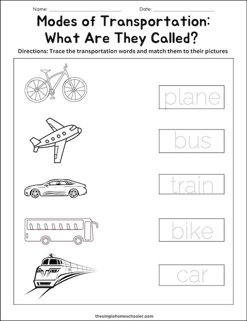 Free Transportation Worksheets That Will Take You Away The 