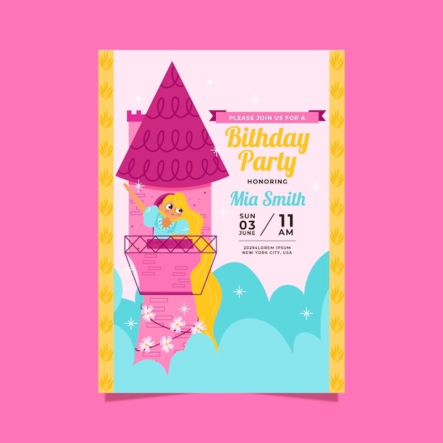 rapunzel birthday invitation template free