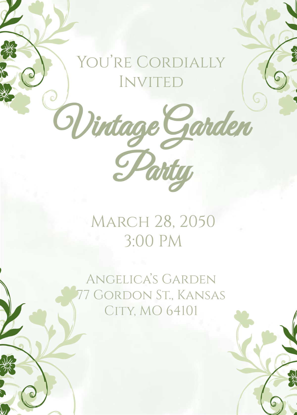 secret garden invitation template